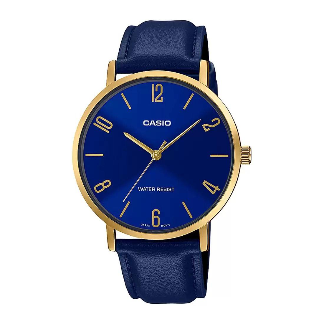

Мужские часы с кожаным синим ремешком, Blue Leather Men s Watch, Casio
