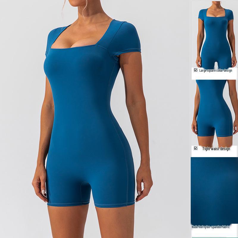 Salopetă cu mânecă scurtă Lulu Nude pentru yoga - Stil european și american