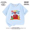 2025 New Cute Cartoon Cotton Short Sleeve T-shirt for Kids - Digital Building Blocks Design, Boys & Girls, Medium & Large