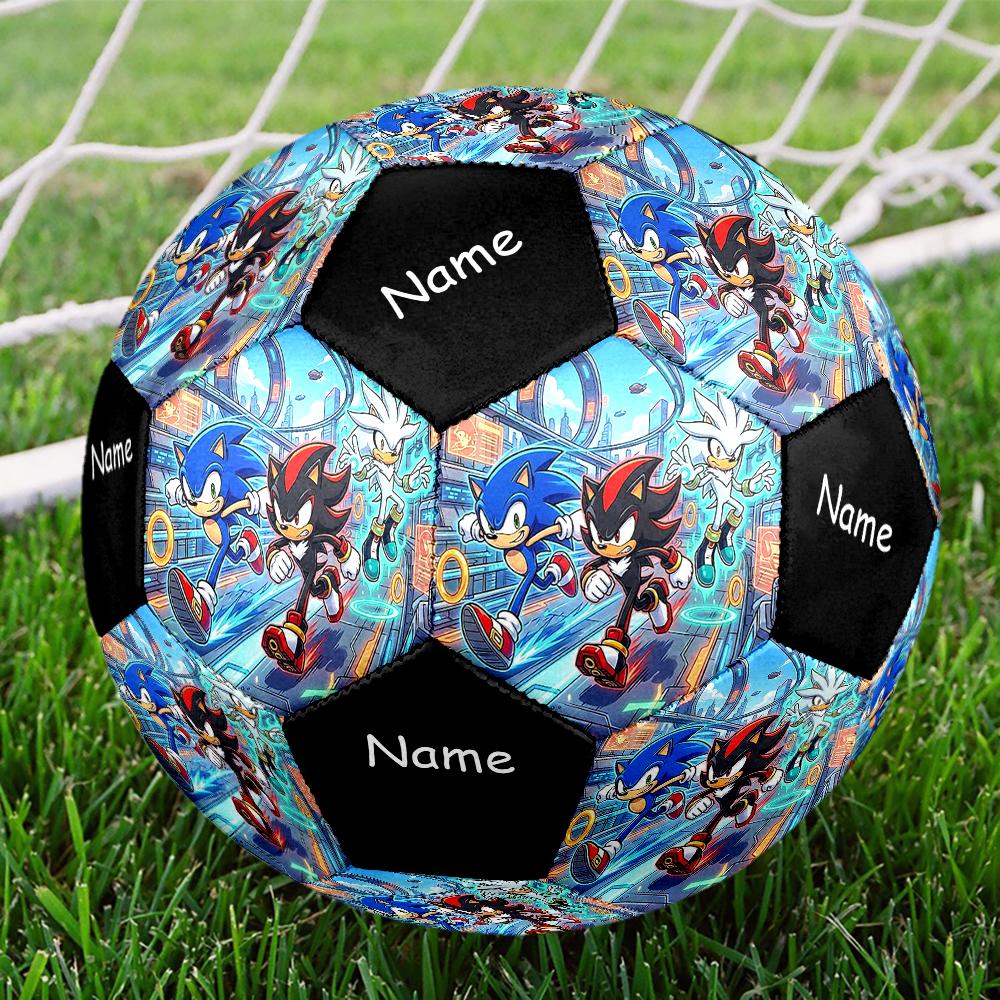 Custom Name Sonic Theme Size 5 Soccer Ball, Suitable for Both Indoor and Outdoor Matches, a Gift Suitable for Everyone.