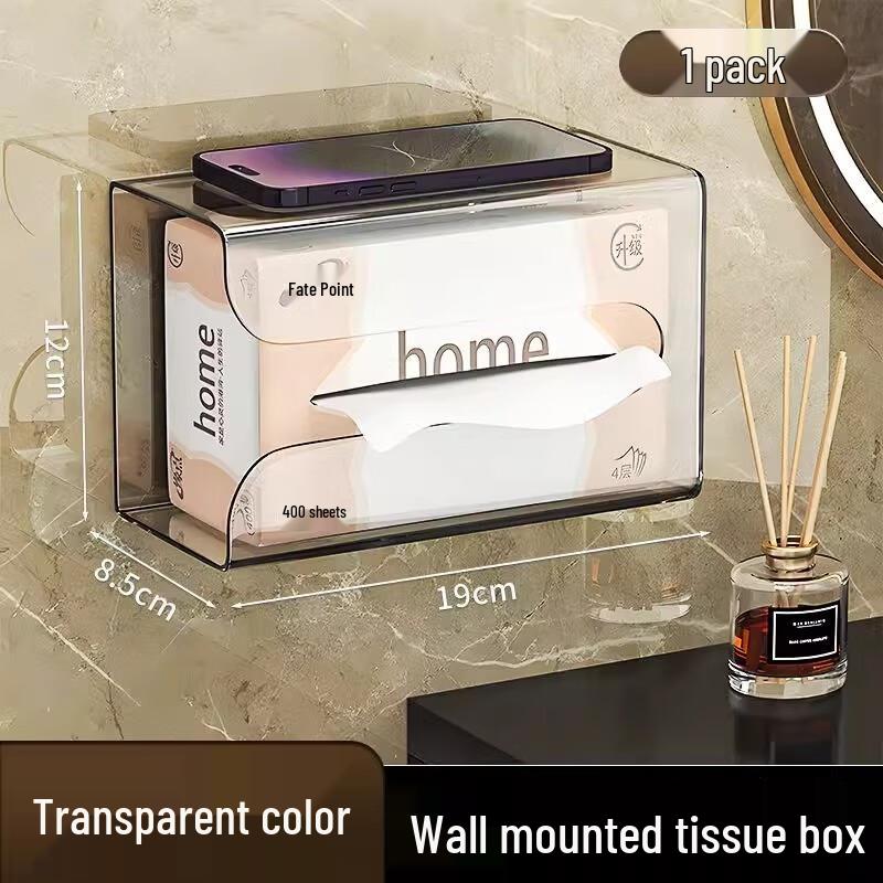 Punch-Free Bathroom Tissue Box with Storage Shelf