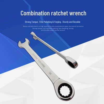 Dual-Head Ratchet Wrench 6-32mm, 72-Tooth CRV, Quick-Release Open-End & Plum Blossom Design