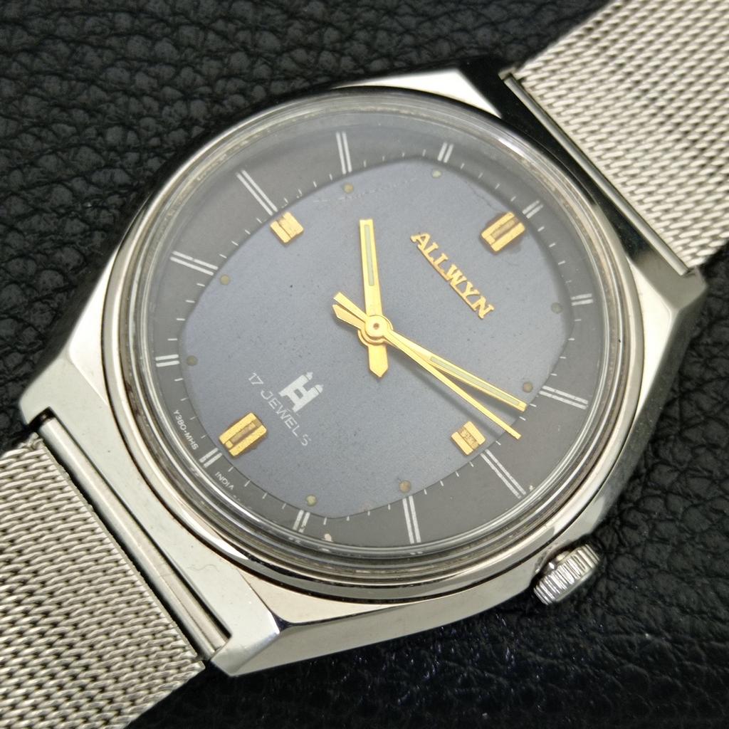 ALLWYN 6300A HAND-WINDING VINTAGE INDIA MENS ORIGINAL DIAL WATCH a706081-1
