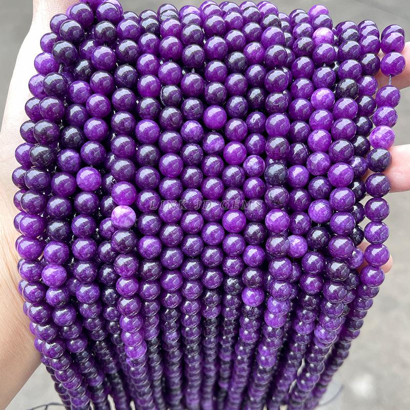 Deep Purple Chalcedony Imitation Lepidolite Round Beads for DIY Jewelry