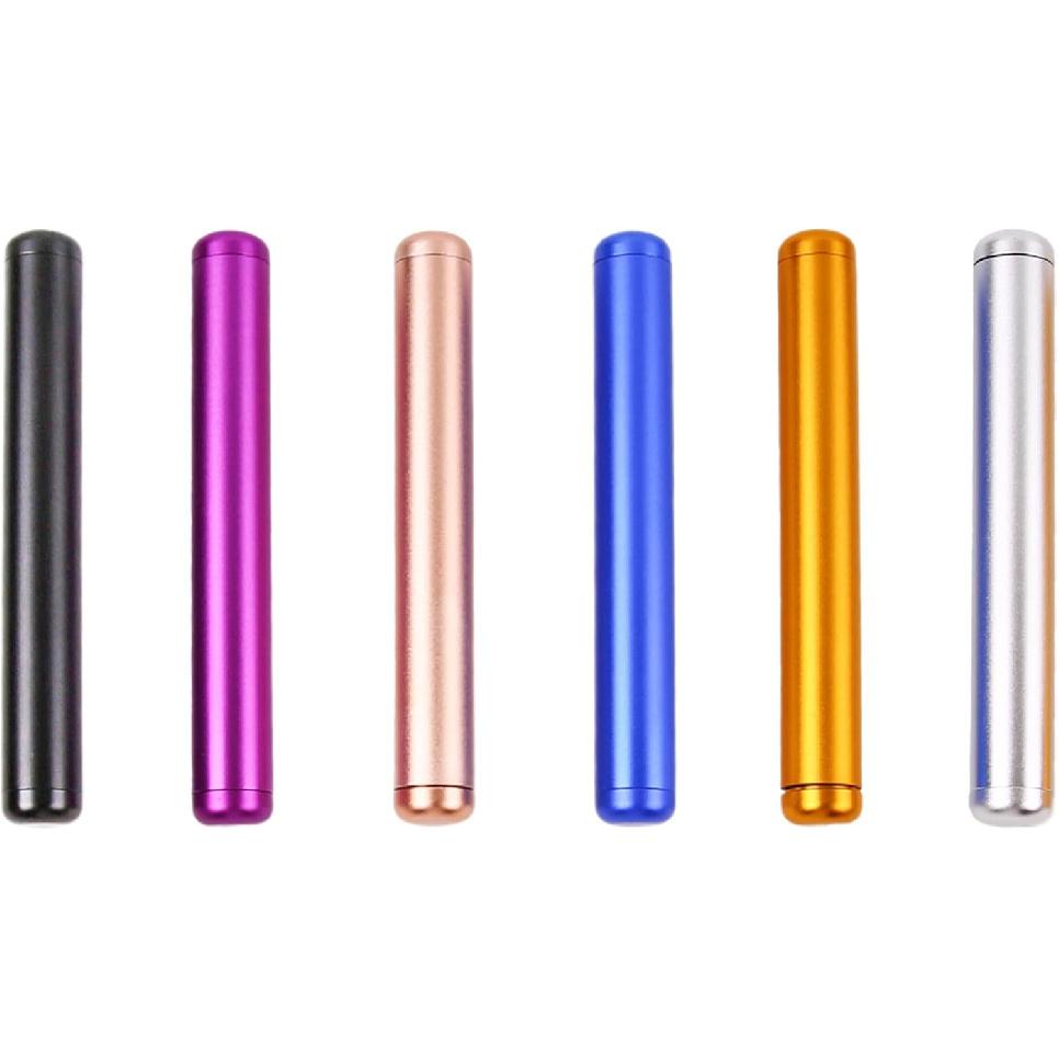 6 Pack Aluminum Metal Tube Conetainer,4.3 inch Metal Waterproof Storage Tube Container,Pocket-Sized Tube for Traveling