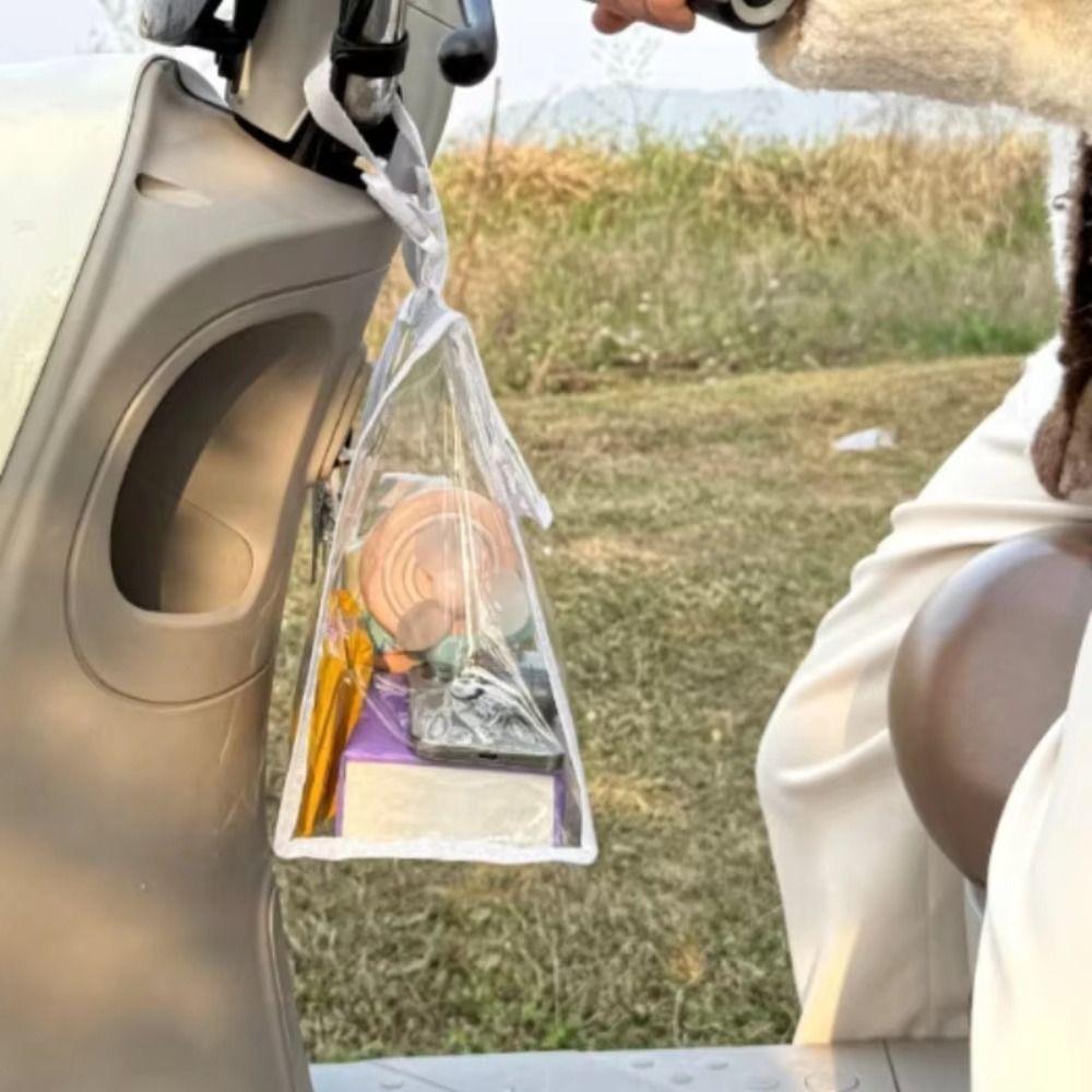 Universal Hanging Storage Bag Dustproof Waterproof Bike Hanging Bag Large Capacity Transparent Organizer Pouch