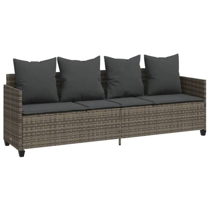 VidaXL Garden Lounge Set 5 Pcs with Grey Cushions Wicker, Outdoor Sofa Set, Garden Furniture Set, 3261547