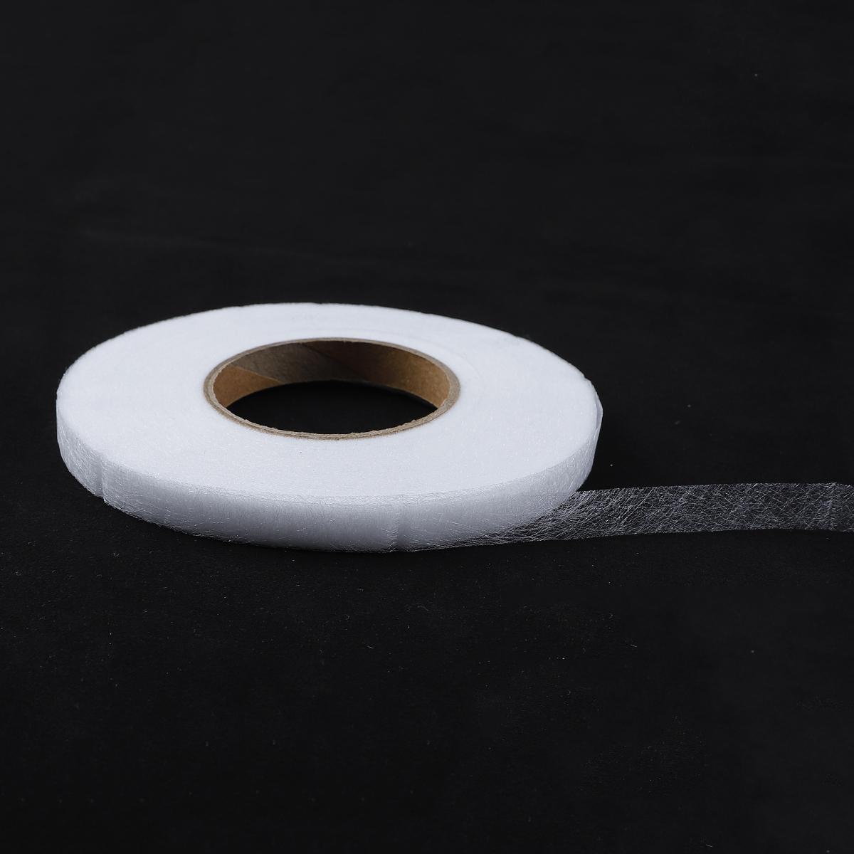 

70 ярдов/рулон, белый, черный, двухсторонний швейный аксессуар, термоплавкая клейкая лента, ткань, плавкая подкладочная тканевая лента для одежды, швейные принадлежности 1cm белый