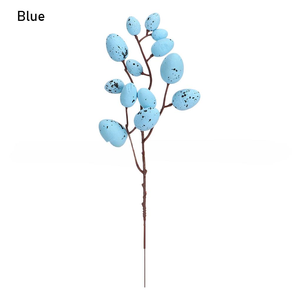 Artificial Easter Egg Tree Branch Colorful Foam Egg Spring Floral Stems Speckled Easter Egg Fake Flower Easter Wedding Vase Deco