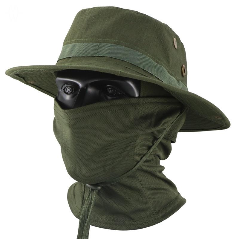 Camouflage Boonie Cap & Balaclava Set, Foldable Soft Wide Brim Hat Sunscreen Caps for Outdoor Hunting Fishing