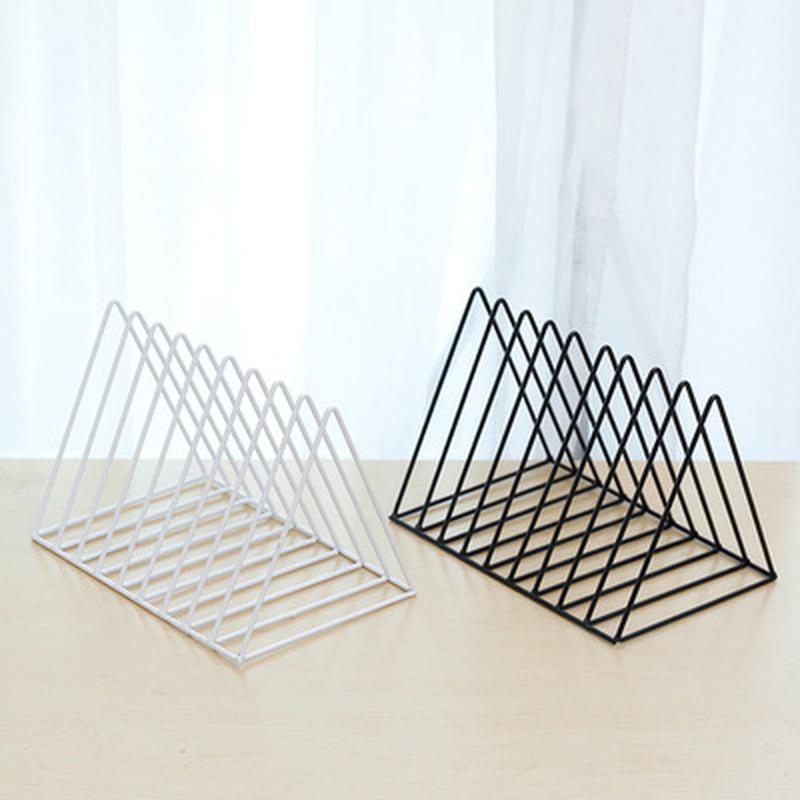 Bookshelf Rack Desktop Metal Book Block Office Newspapers Magazines Storage Scandinavian Decor  Holder Stand Golden Shelf
