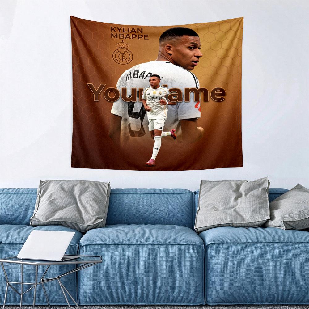 Mbappe individualus jūsų vardas sienos dekoras gobelenas menas augintinio atminimui gimtadieniui vestuvių vakarėlio fonas šeimos dovana