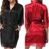 Silk Plain Womens Satin Robes Bridal Wedding Bridesmaid Bride Gown Robe Bath