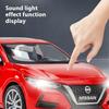 1/32 Nissan Sylphy Alloy Car Diecast Metal Model Sound & Light Children Toy Car Central Control Ornaments Birthday Gift for Boy