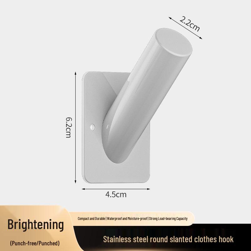 Stainless Steel No-Drill Wall Hook for Coats and Hats
