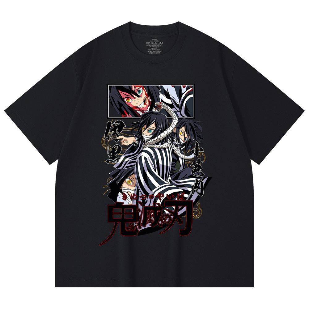230 Gsm 100% Cotton Demon Slayer V95 Iguro Print Unisex Heavy Cotton T Shirt