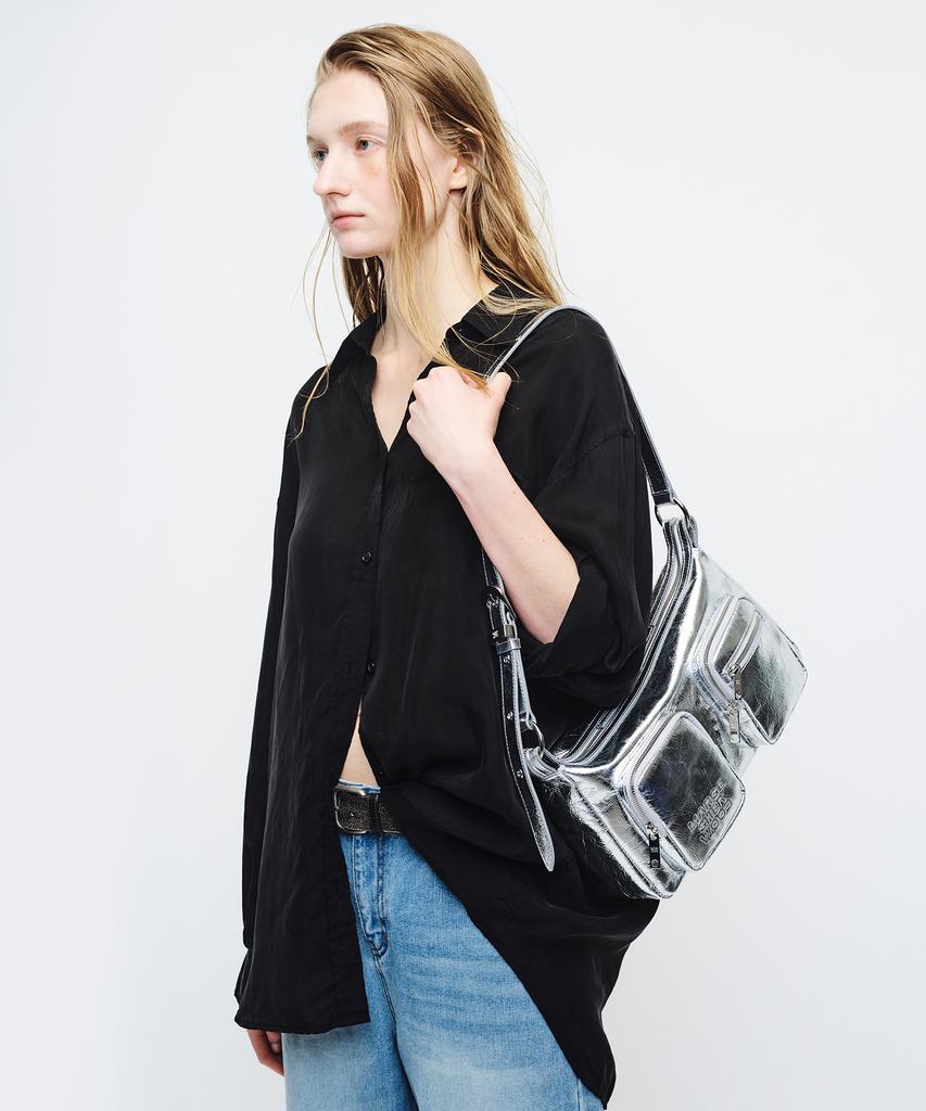 Margesherwood Outpocket Hobo_Silver Crinkle