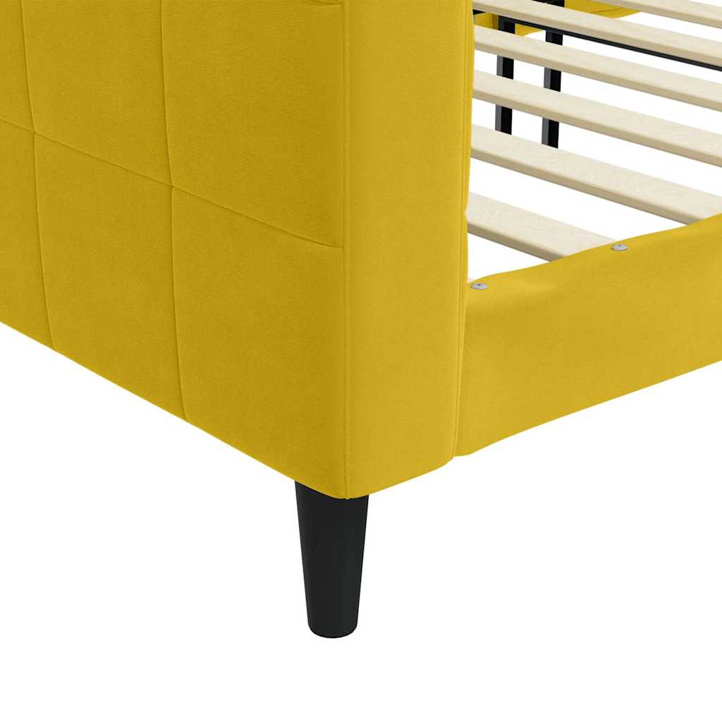 Daybed Yellow 80x200 Cm Velvet