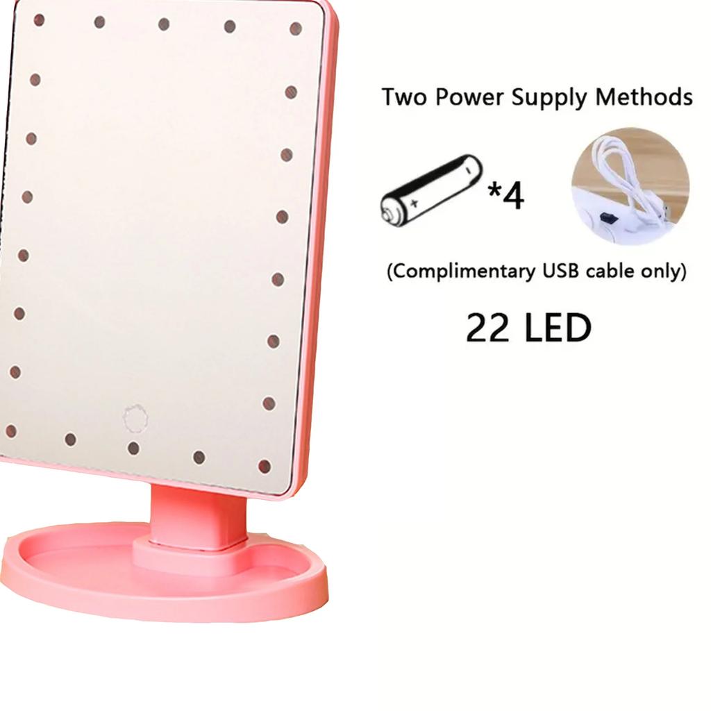 1PC-LED desktop makeup mirror, night light touch sensitive design, 360 degree rotating storage, creating a perfect makeup look