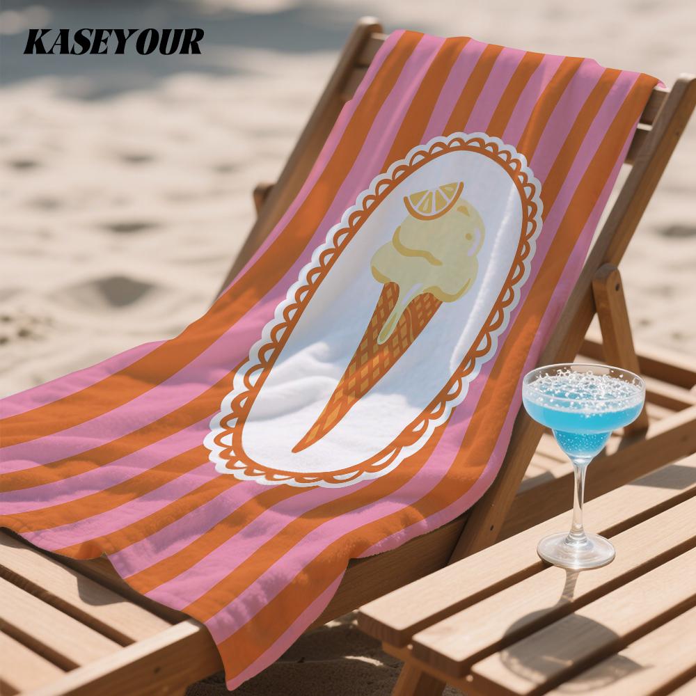 Vintage Zitronen-Eis-Kompakt-Reise-Strandtuch Super Saugfähig Sandresistent, Mikrofaser für Schwimmen Camping Yoga