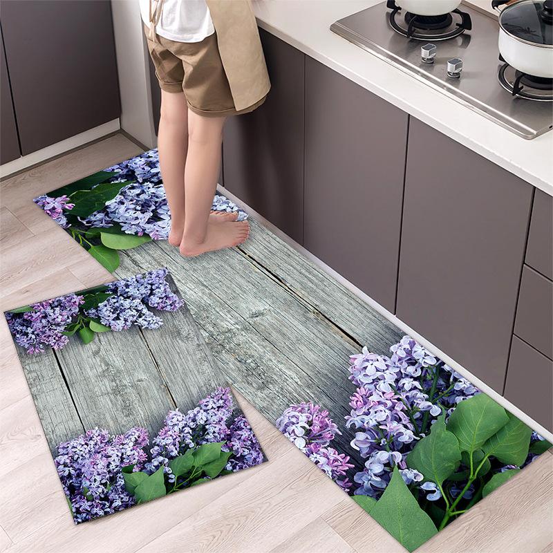 Kitchen Rugs Print Non-Slip Thick Cushioned Kitchen Mat Comfort Standing Mat for Kitchen