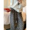 Womens Thick Fleece Pajama Pants With Floral Print Cozy Warm Lounge Home Sleep Casual Wear