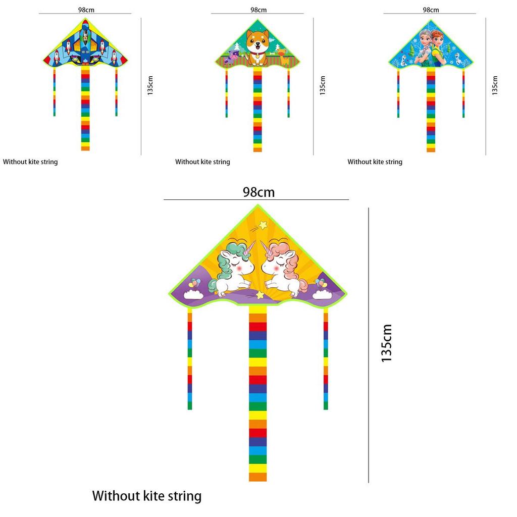 New Children's Kite Grid Cloth Wind Triangle Kite