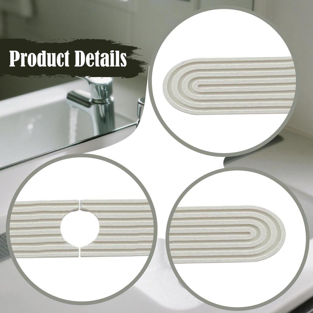 Faucet Mat for Kitchen Sink, Reusable Water Absorbent Counter Protector Home and Restaurant