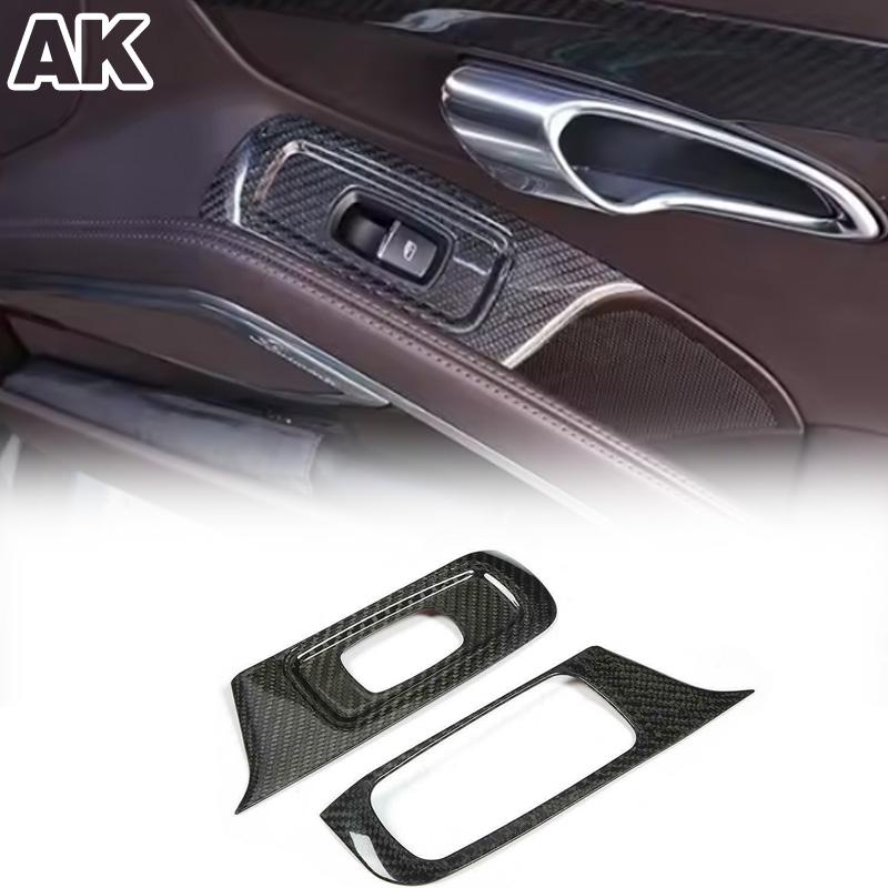 For Porsche 718 981 2016-2023 911 991 2012-2018 Real Carbon Fiber Car Window Lift Frame Dry Carbon Fiber Interior Accessories