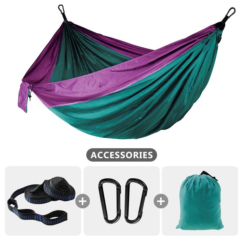 Camping Parachute Hammock 220x100cm Single Portable Outdoor Indoor Nylon Hammock Adult Child Swing For Adventure Garden