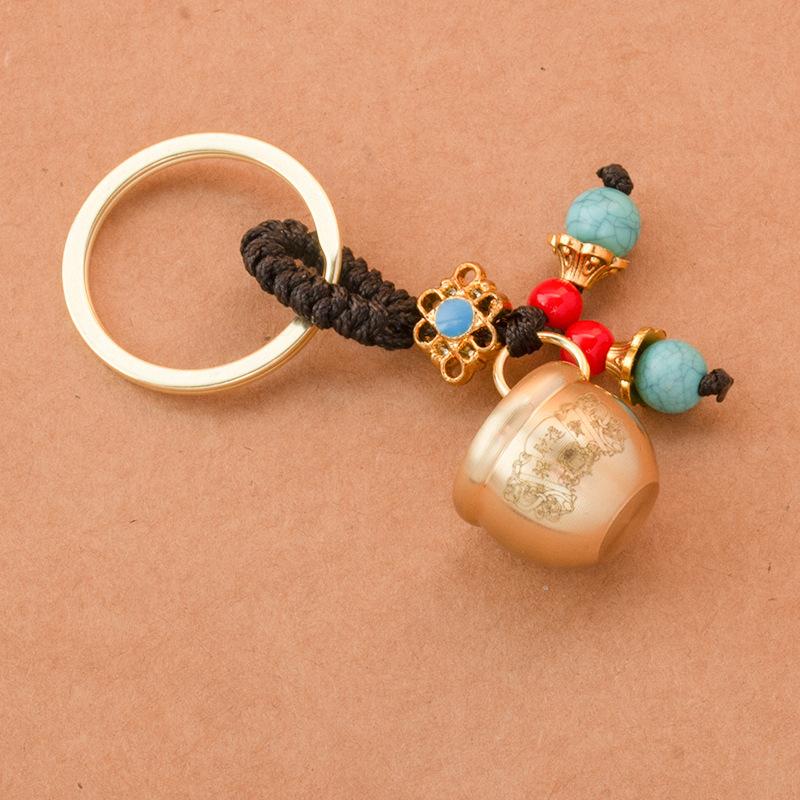 All-brass Mini Baifu Cylinder Bag Keychain Pendant Baifu Cylinder Creative Keychain