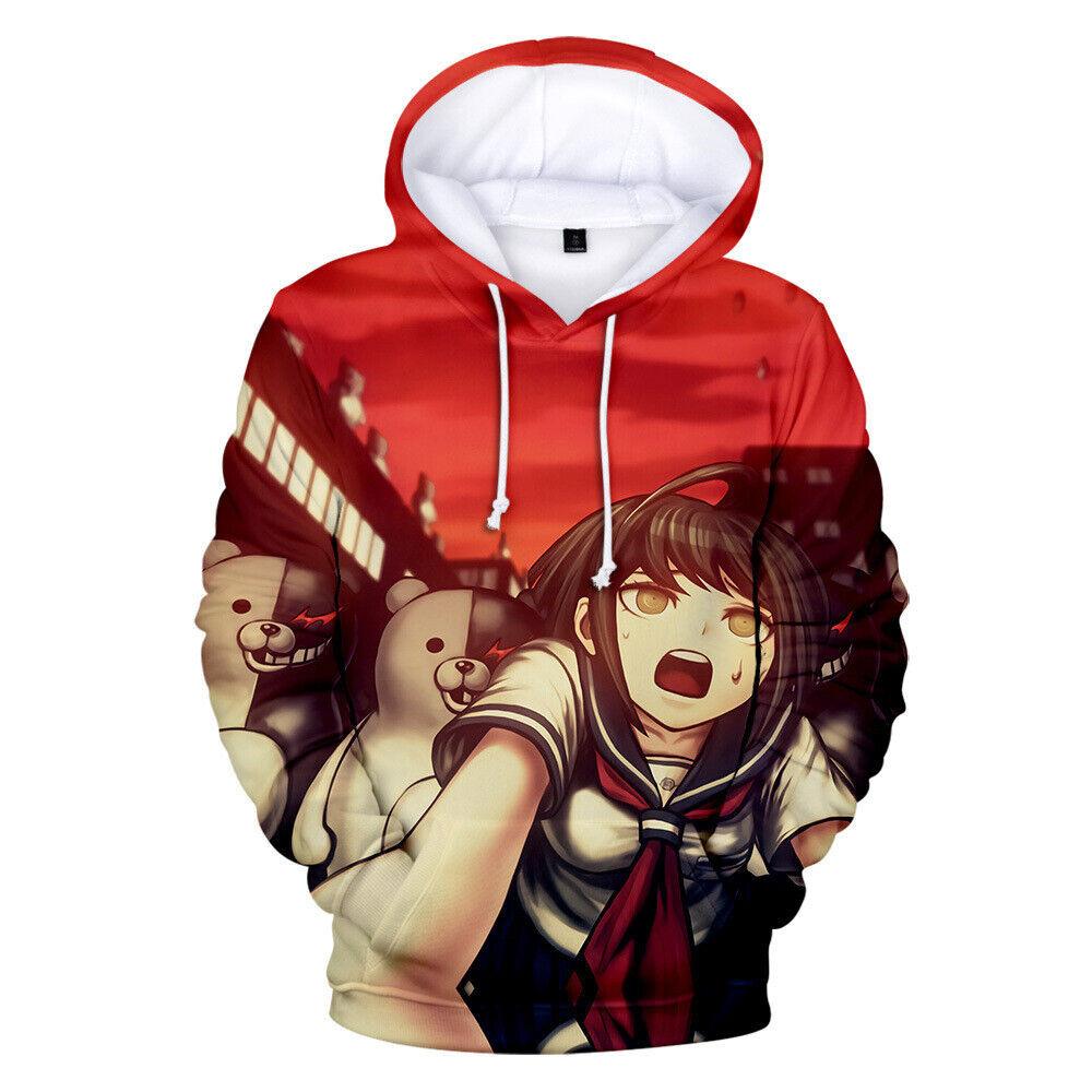 

Hoodie Danganronpa Monokuma Sweater Jacket Coat Hooded Sweatshirt Cosplay #7 Red Girl,2XL