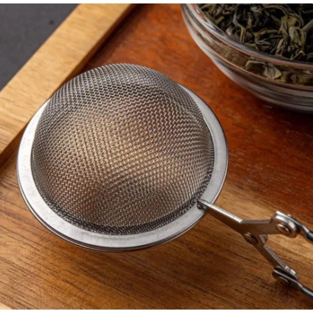 Stainless Steel Spoon Tea Ball Infuser Filter Squeeze Leaves Herb Mesh Strainer Tea Infuser In Mesh Tea Ball with Handlet Silver