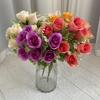 Rose Silk Artificial Flower Bouquet Photography Props Home Wedding Decoration