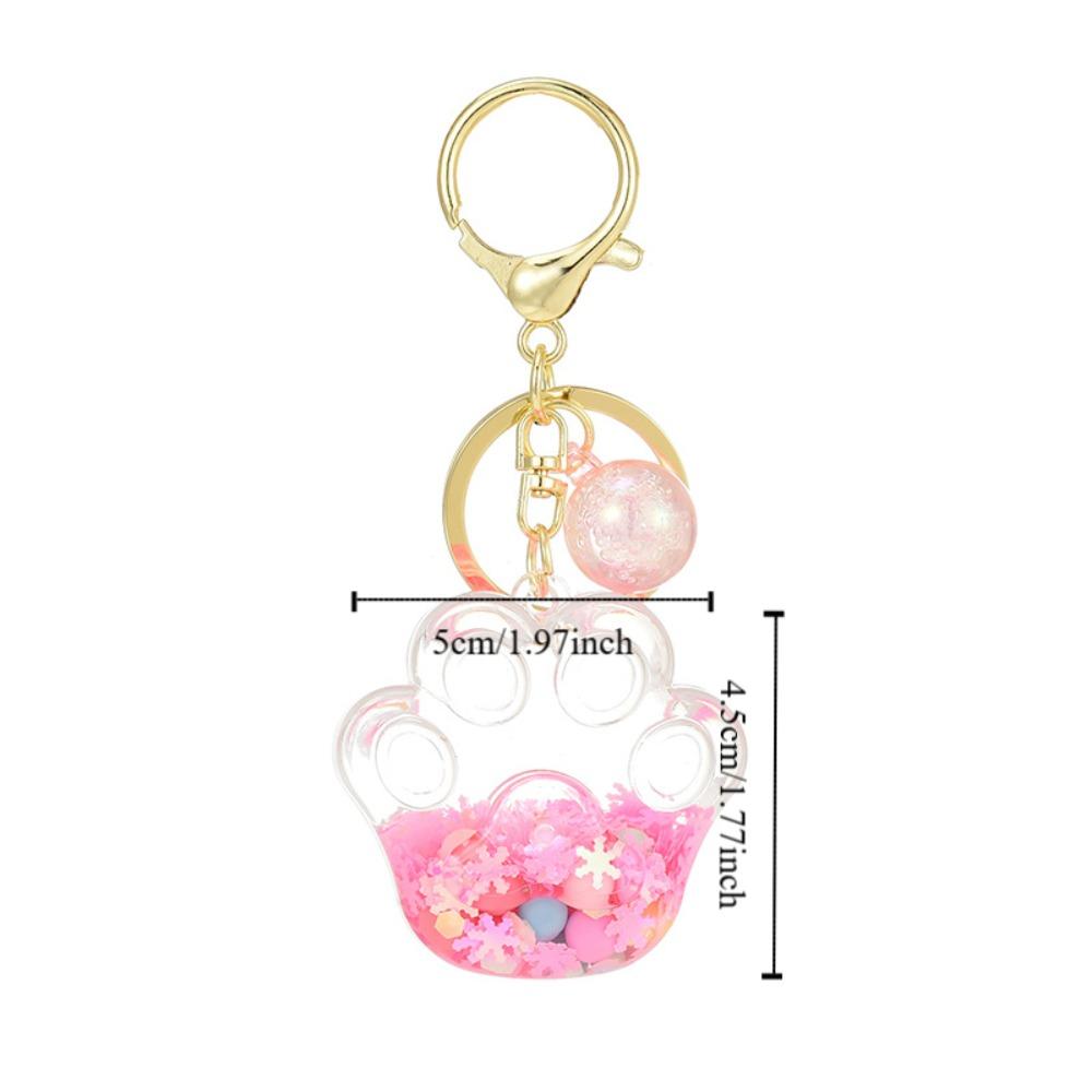 Bubble Beads Cat Claw Quicksand Keychain Cute Kitten Claw Key Ring  Car Key Ring
