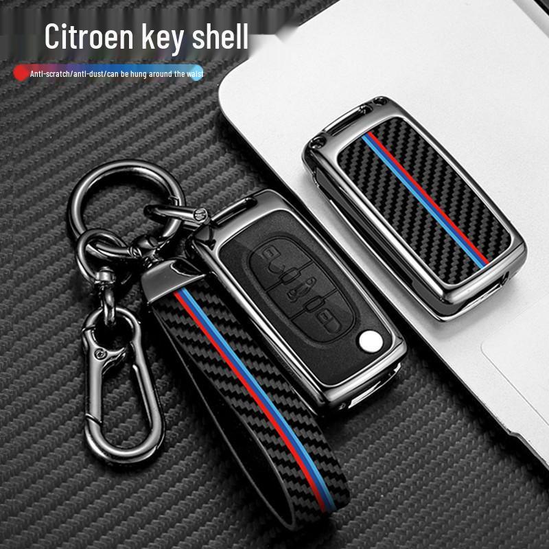 Citroen Key Bag: Leather Sega Case for C4 Remote, Protective Shell with Metal Buckle