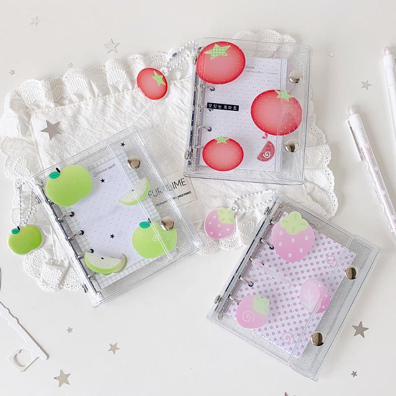 Colorful Transparent Binder Loose Cover Journal Sketchbook Office Supplies Accessories