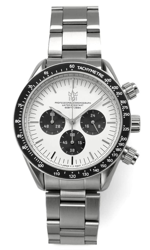 Hyakuichi Chronograph Watch Watch 20 ATM Water Resistant Quartz White Panda [HYAKUICHI 101] Diver's Men's Non-Date
