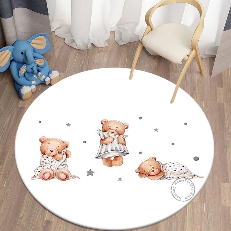 Covor rotund Covoare camera de zi Covor pentru dormitor bebelusi Covor pentru podea pentru copii Covor de salon cu imprimeu urs Covor camera pentru copii Covor copii acasa