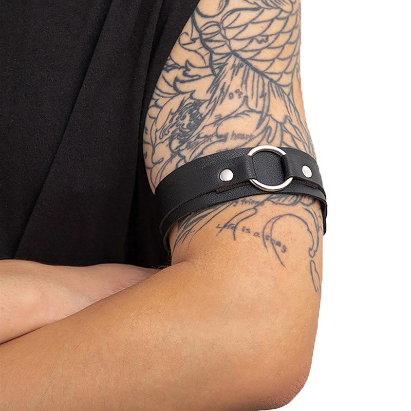 Men Sexy Pu Leather Armband Bracelet Harness Belts Adjustable Bondage Body Cage Arm Cosplay Clubwear