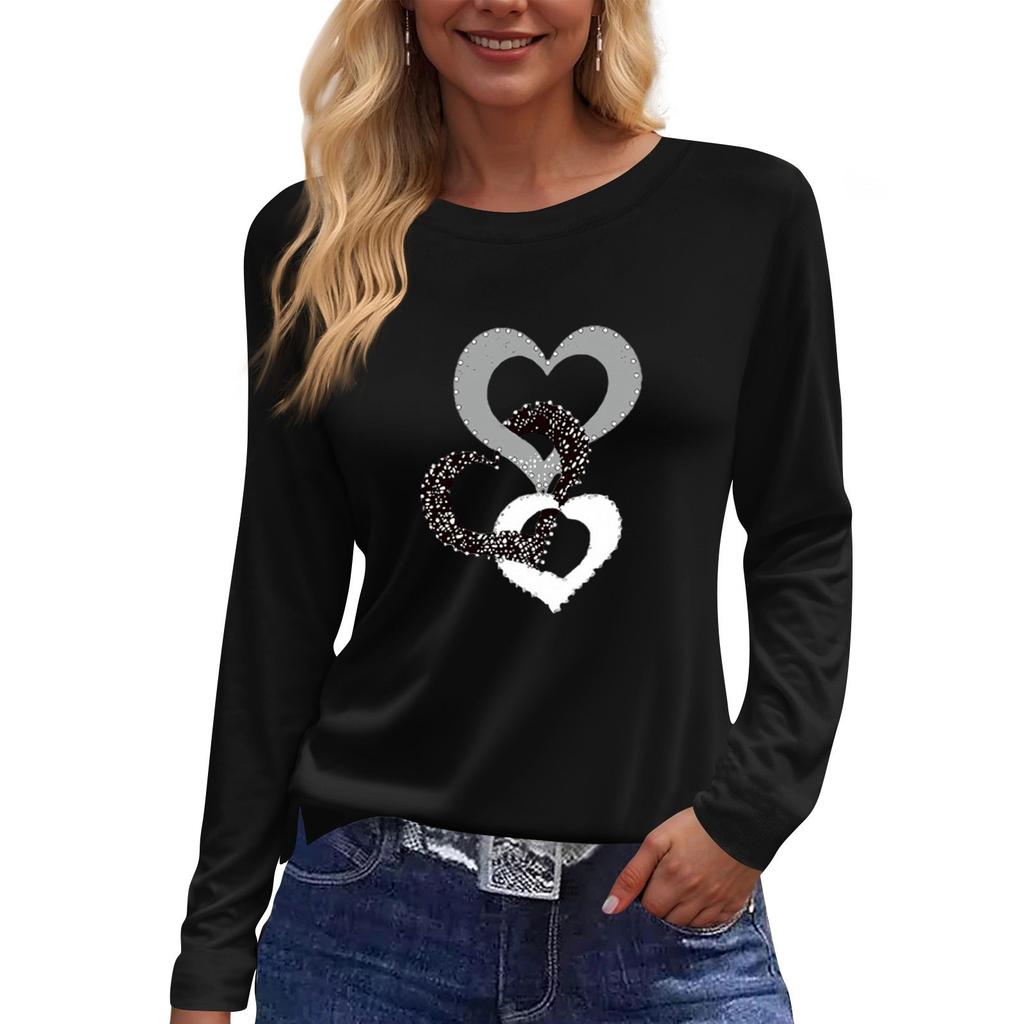 Dámská móda Ležérní Dlouhý rukáv Potisk Kulatý výstřih Pulovr Top Halenka