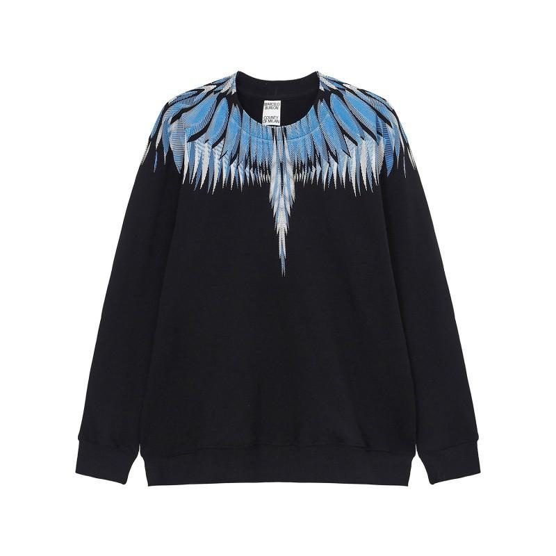 Sudadera MB Color Pluma Alas Fantasma Marcelo Marca de Moda Año de la Serpiente Relámpago Sudadera con Capucha para Pareja