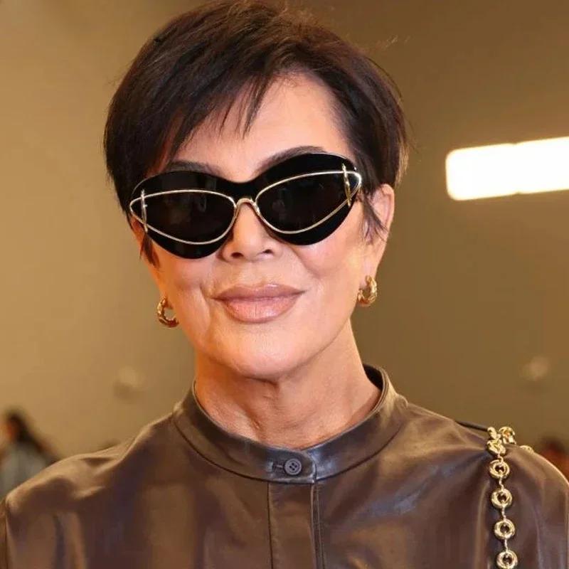 Sexy Cat Eye Double Frame Sunglasses Women 2025 Luxury Brand Vintage Y2K Punk Sun Glasses For Ladies Retro Eyewear Shades UV400