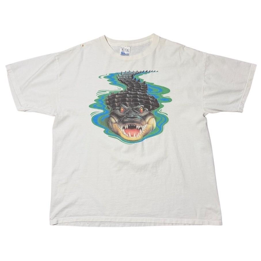 Vintage 90s Alligator Human-i-Tees Nature Animal Gator Croc Art Graphic T-shirt S