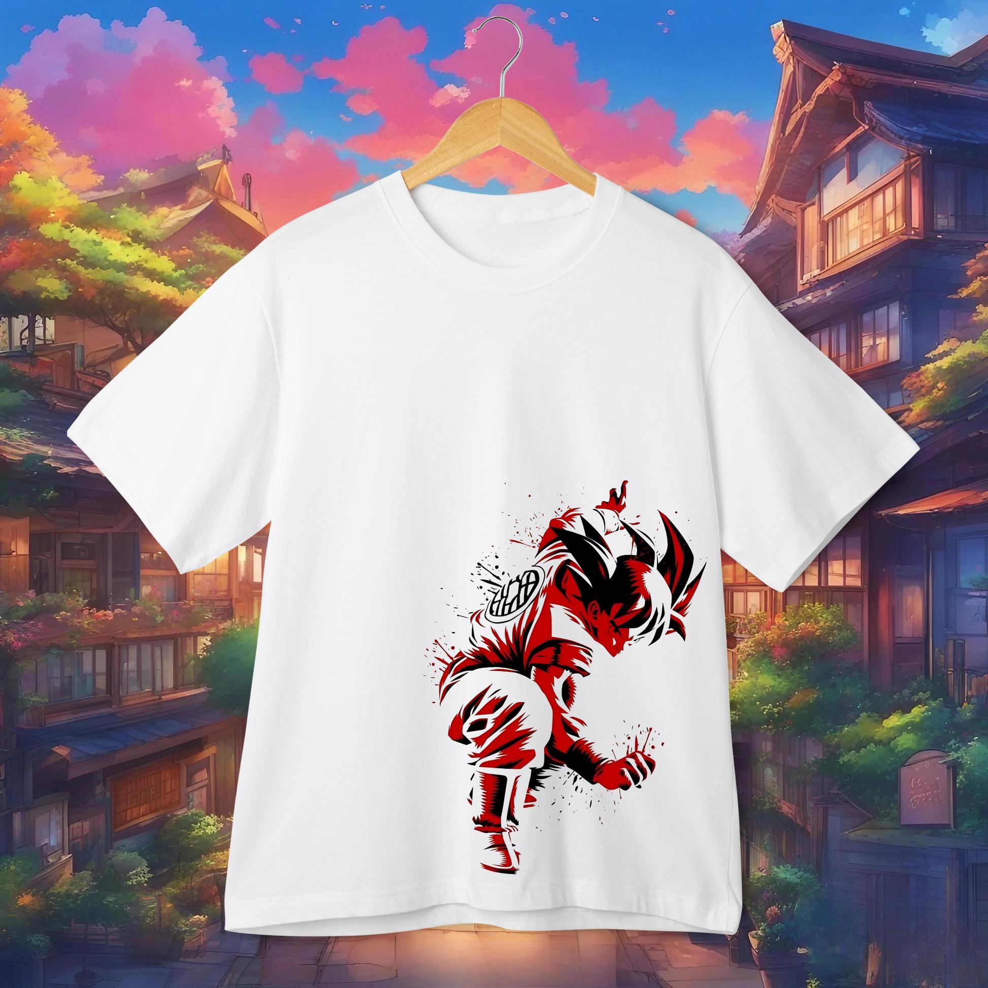 Dragon Ball Goku Red Ink Splash Streetwear T-Shirt Anime Graphic Tee Men s Casual Top for Dragon Ball Anime Fans S разноцветный