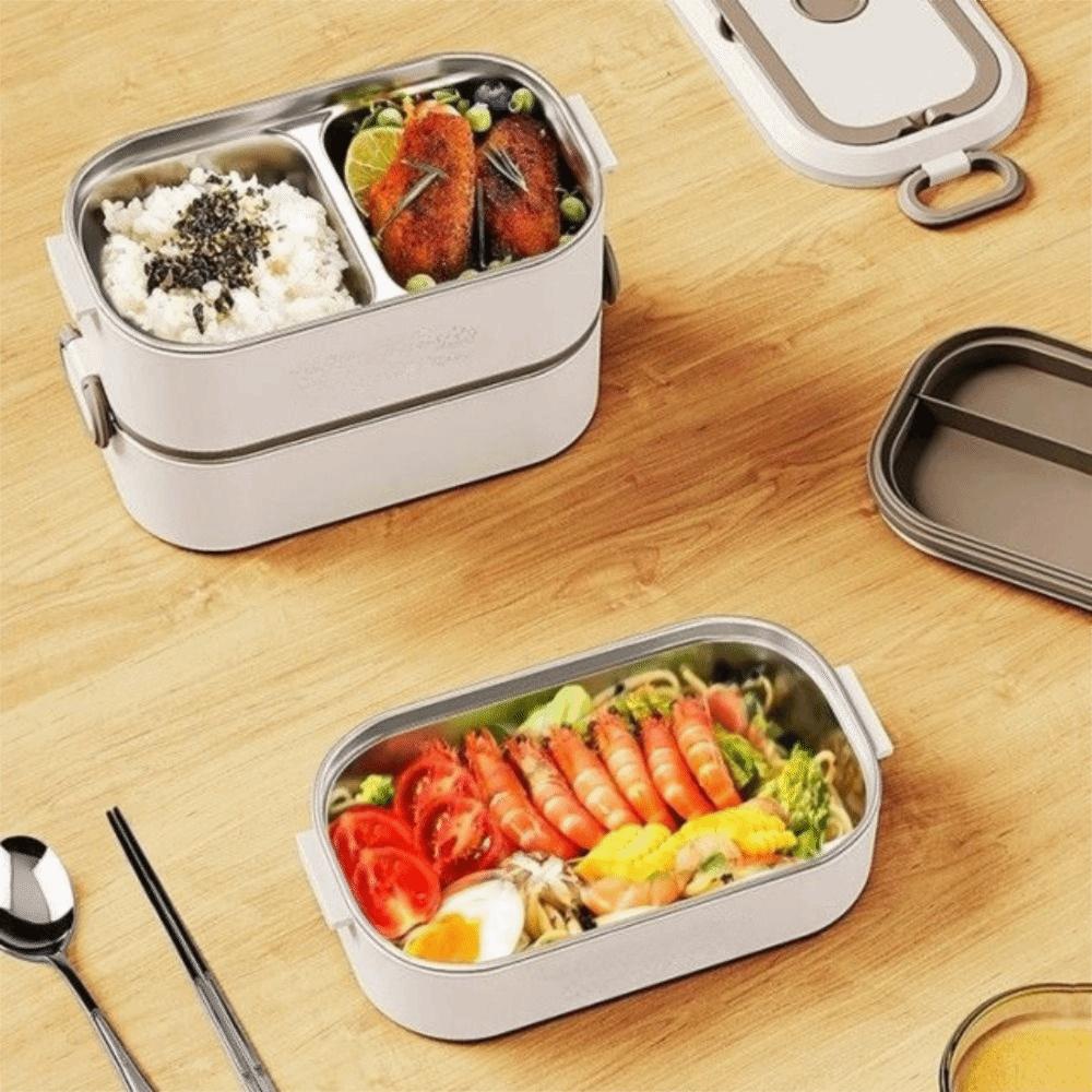Leakproof Stainless Steel Food Box Divided Food Container Portable Meal Box  Outdoor Camping