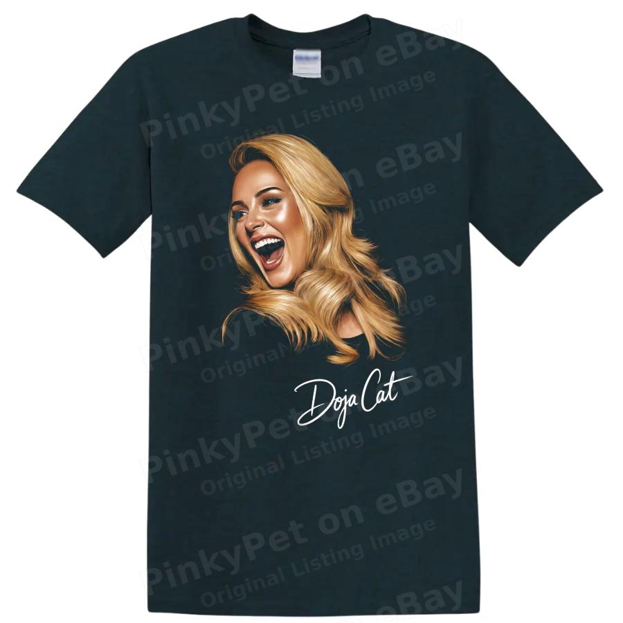 Doja Cat Digital Portrait Music Pop Star T Shirt Celebrity Face Graphic Art Tee
