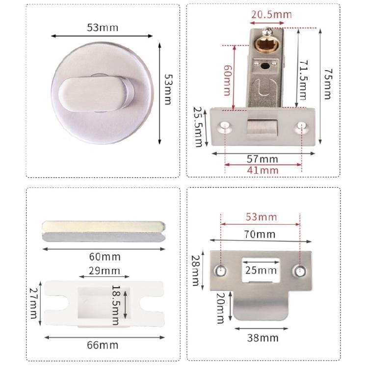 Red Green Status Bathroom Door Lock Toilet Privacy Shower Cubicles Bathroom Indicator For High Traffics Public Restrooms