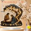 2D Flat Nativity Scene Acrylic Tabletop Decoration, Jesus, Glowing Tree & Soft Lighting, Suitable for wall decoration, porch, room, villa, accents Hom