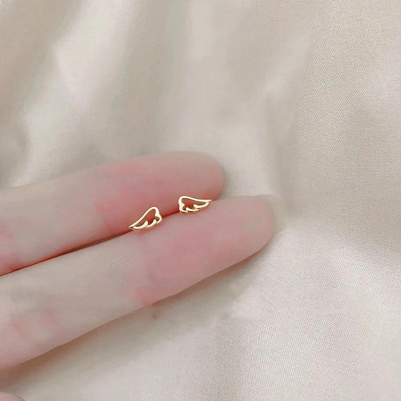 Korean Mini Small Heart Stars Stud Earrings For Women Student Teen Simple Tiny Minimalist Silver Color Ear Piercing Jewelry